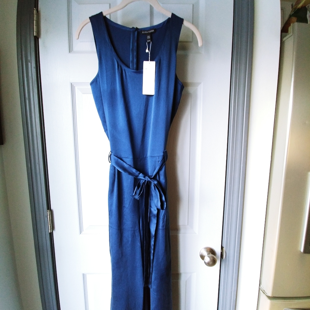 EILEEN FISHER SILK SCOOP NECK CROP JUMP SUIT XS